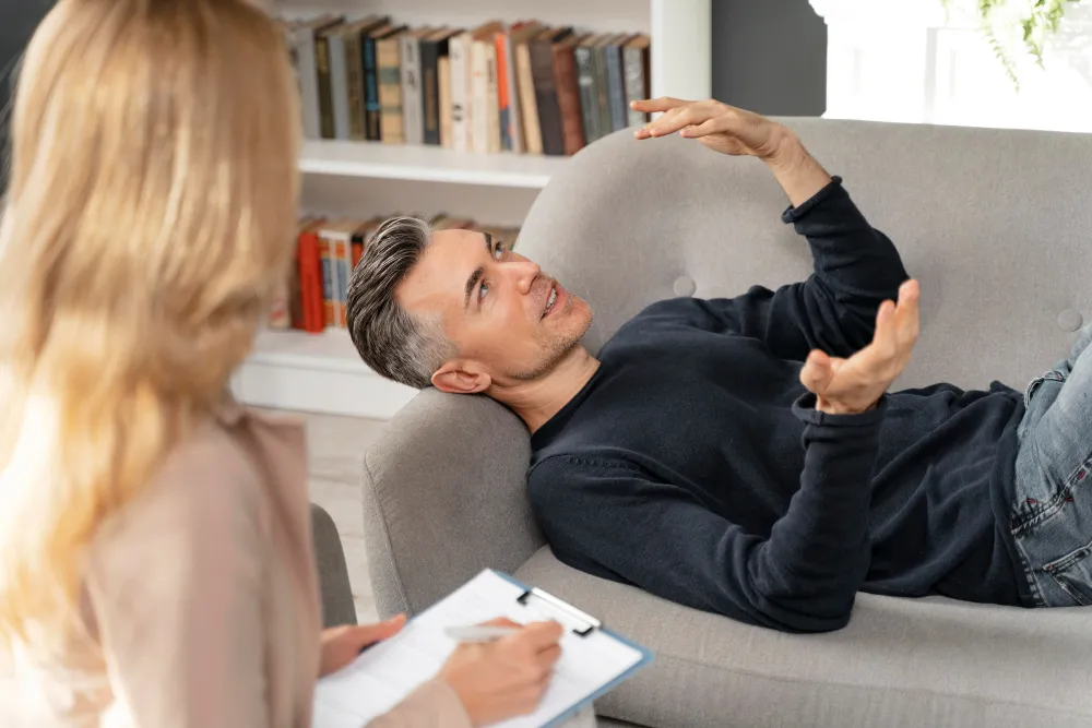 man doing substance abuse counseling